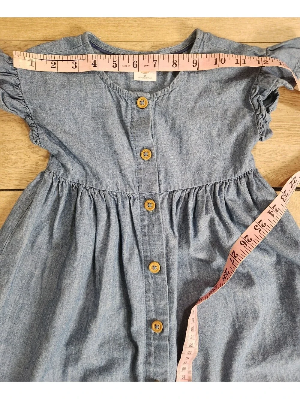 Old Navy Girls 2T Tan Cardigan Sweater Knit Equestrian Horse Pony & Denim Dress